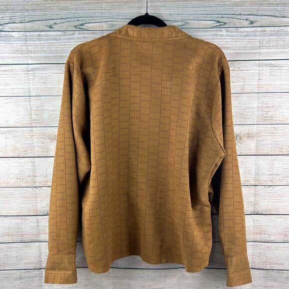 Vintage Westbound Brown Faux Suede Button-Down โ Eyelet Detail,โ Size XL - Picture 8 of 8